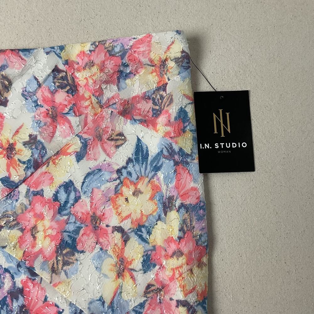 I.N Studio Floral Handkerchief Mid Rise Skirt Womens 1X NWT - Picture 4 of 8